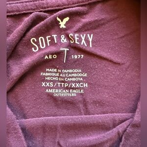 American Eagle Outfitters Soft & Sexy Tee - Maroon